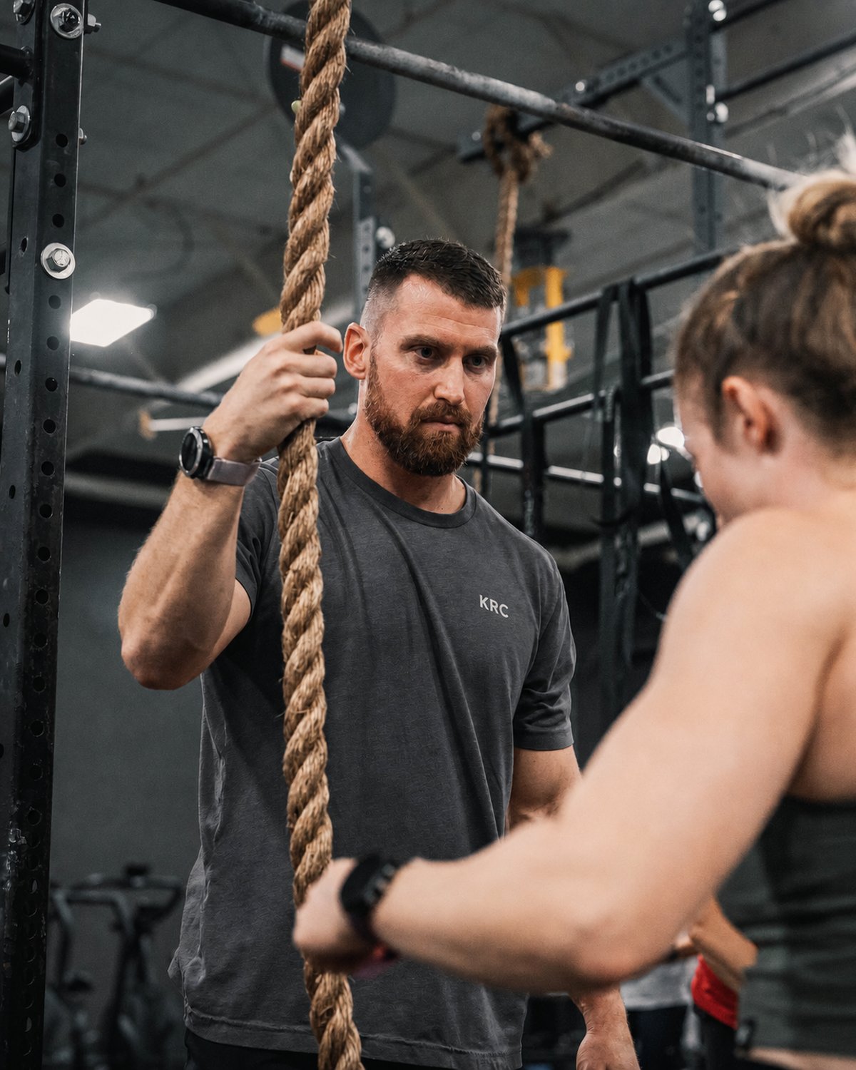Kyle Ruth coaching an athlete